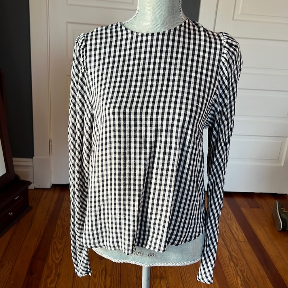 H&M gingham blouse, size M
